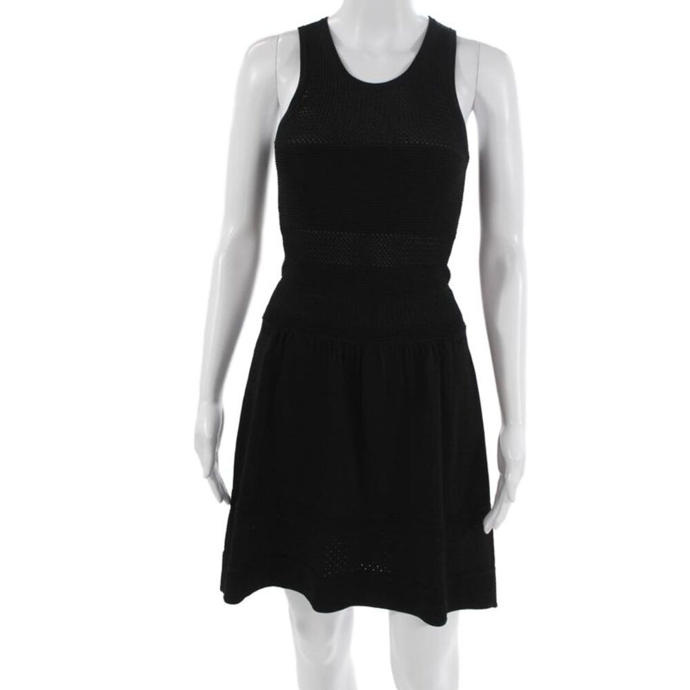 M. Patmos Women Fit & Flare Tank Dress Black Sleeveless Round Neck Size XS
